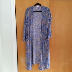 Purple Paisley Cardigan Duster